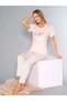 Short Sleeve Crew Neck Pajama Set - Summer Heart Pattern Soft Milan Fabric - 58-02 - 2