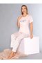 Short Sleeve Crew Neck Pajama Set - Summer Heart Pattern Soft Milan Fabric - 58-02