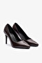 Gala Brown Leather Women's Heeled Shoes - 4