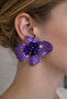 Geometric Shaped Purple Light Flower Earrings (8cm)
