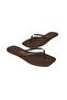 Women's Brown Square Toe Flip-Flops Casual Stylish Slippers - 3