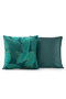 Sunny 2-Piece Decorative Set of Cushion Cover Plant Patterned and Velvet Msi Plain Dark Petrol 43X43 cm - 2