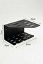 Metal Black Adhesive Bathroom Shelf Shampoo Holder Washcloth Hanger Bathroom Sink Organizer 020 - 4