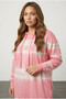 Plus Size Batik Print Long Sleeve Pocketed Hooded Cotton Sweatshirt 302208 - 2