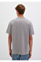 Mvjns Patch Detailed Gray T-Shirt Loose Fit / Relaxed Fit 0612915-70076 - 4
