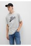Logo Printed Gray T-Shirt Loose Fit / Loose Relaxed Fit 0613023-80018
