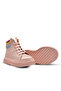 Angel Lace-up and Zippered Leather Girl's Boots Powder - 3