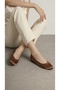 Women's Brown Satin Bowknot Stylish Ballerinas 1cm Byndstnb01 - 4