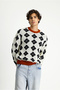 Crew Neck Oversized Extra Comfortable Cut Cotton Pack Patterned Knit Sweater - 7