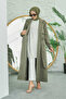 6625-Sashed Trench Coat Khaki - 4