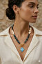 ALAÇATI GLASS BEAD NATURAL STONE NECKLACE - 7
