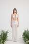 Beli Rope Detailed t Tulle Pareo Shirred Trousers White