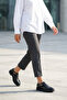 Black Genuine Leather Women's Casual Shoes Special Design Daily Ankle Strap Elastic Real Leather - 3