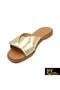 Women's Gold Genuine Leather Slipper 505320346-1 - 4