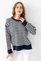 Striped Oversize Knitwear Sweater 6336 Laci-Ecru