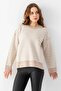 Striped Oversize Knitwear Sweater 6336 Beige-Ecru
