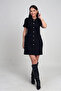 Women's Short Chanel Dress with Piping Trim, Slim Fit - 2