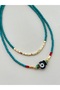 Summer Necklace with Cube Beads and Eye Details (Double Necklace, Trendy Necklace) - 2