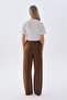 Women's Off-White Fitted Gathered Crew Neck T-Shirt - 2