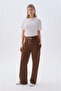 Women's Off-White Fitted Gathered Crew Neck T-Shirt - 5