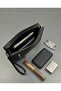 Men's Clutch Bag Double Zippered Faux Leather Organizer Portfolio Clutch Bag - Black - 4