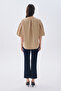 Women's Beige Oversize Balloon Sleeve Blouse - 2