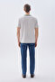 Men's Off-White Ribbed Loose Fit Crew Neck T-Shirt - 2