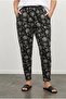 Plus Size Narrow Leg Patterned Pocketed Carrot Cut Stretch Fabric Viscose Pants 143733 - 2