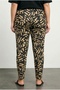 Large Size Skinny Leg Elastic Waist Patterned Slim Trousers 310135 - 4