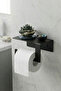 Toilet Paper Holder – Black Metal Wall-Mountable Wc Paper Holder with Phone Stand - 2