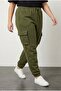 Large Size Elastic Cuffs Pocket Detail Cargo Jogger Pants Cotton Pack Trousers 302770 - 5
