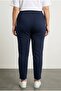 Large Size Pocketed Elastic Waist Stretch Fabric Narrow Leg Viscose Pants 103368 - 4