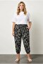 Plus Size and Elastic Waist Detail Pocketed Jogger Pants Stretch Fabric Viscose Pants 145095