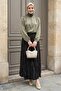 Elastic Waist Skirt Black - 3