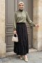Elastic Waist Skirt Black - 5