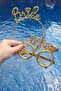 Bride Tiara and Glasses Set, Bride To Be Tiara and Glasses Plastic Set, GOLD