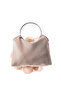 MILA | Silver Metal Round Handle Rose Flower Design Evening Bag - Wedding Engagement Chic Evening Bag - 8