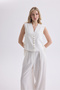 Shonas Lace Detail Ecru Vest Trousers Set - 6
