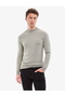 Light Gray Melange Slim Fit Quarter Collar Basic Knitwear Sweater 50314188-Vr091 - 2