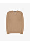 Camel Slim Fit V-Neck Basic Knitwear Sweater 50314190-Vr015 - 7