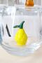 Mixed Fruit Glass Figured Coffee Side Water Glass Set of 6 - 5