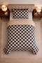 Uykuli̇fe Chess Beige Pattern Modern Single Bedding Set - 4