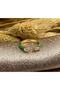 Women's Green Double Stone Ring - 2