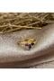 Women's Gold Jewelled Flower Ring - 2