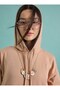 Kangaroo Pocket Hooded Hijab Dress - Milk Brown - - 5