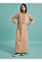 Kangaroo Pocket Hooded Hijab Dress - Milk Brown - - 4