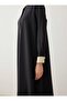 Crepe Fabric Hidden Button Detail Cap / Top Hat - Black - Stone - - 5