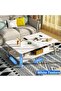 2-Tier Oval Coffee Table, Center Table with Open Shelf & Wood Legs for Home Office - 3