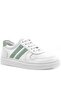Genuine Leather White Green Lace-Up Zippered Children's Shoes Sneakers - 2