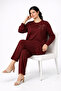 Women's mid-life regular fit two-thread combed cotton tunic and pants two-piece set 4389 - 8